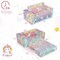 2-in-1 Convertible Round Corners Kid's Sofa With wide Backrest, Ergonomic Armrests